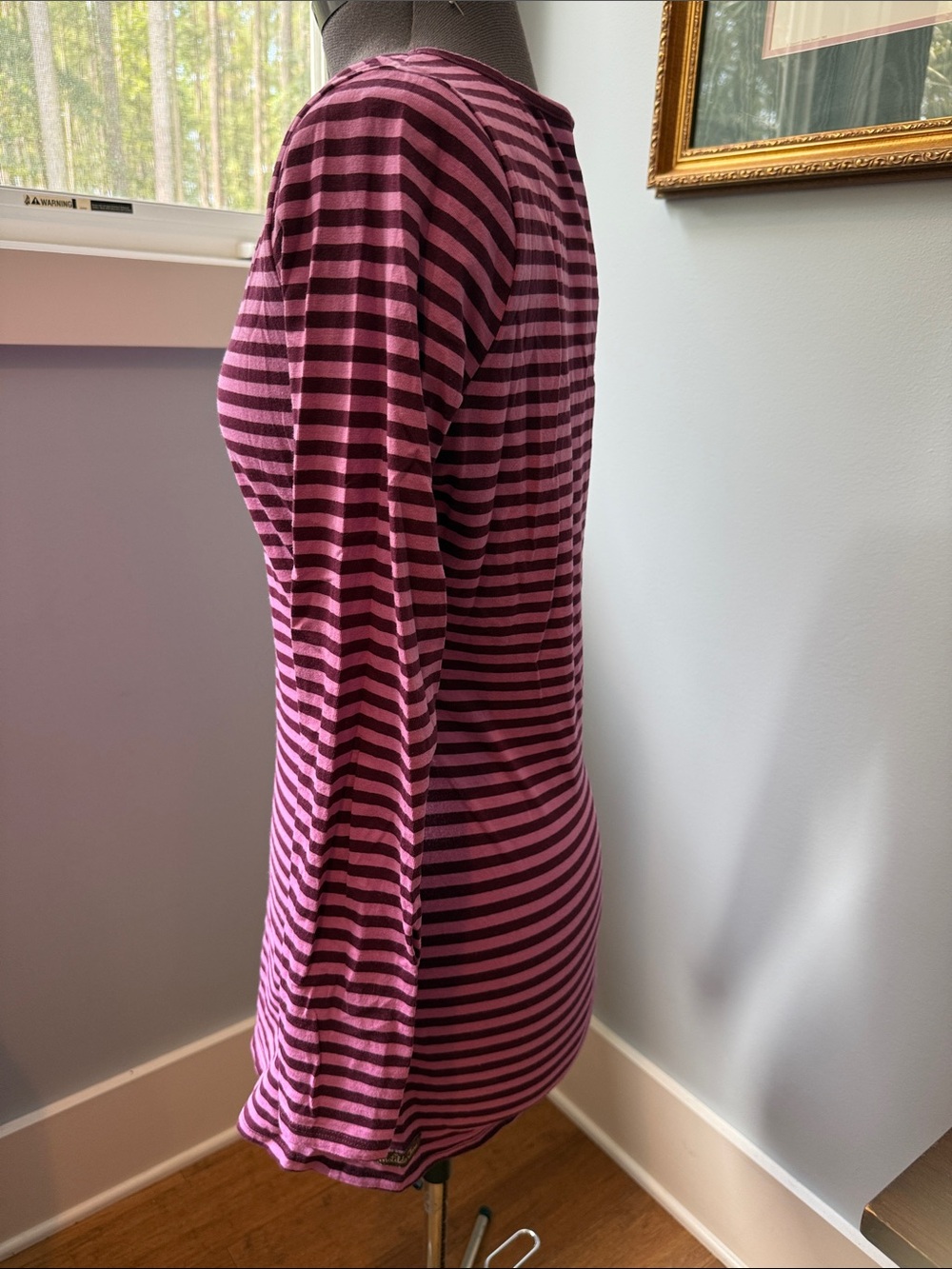 Matilda Jane Striped Long-Sleeve Boatneck Top in Pink and Plum - Picture 4 of 12